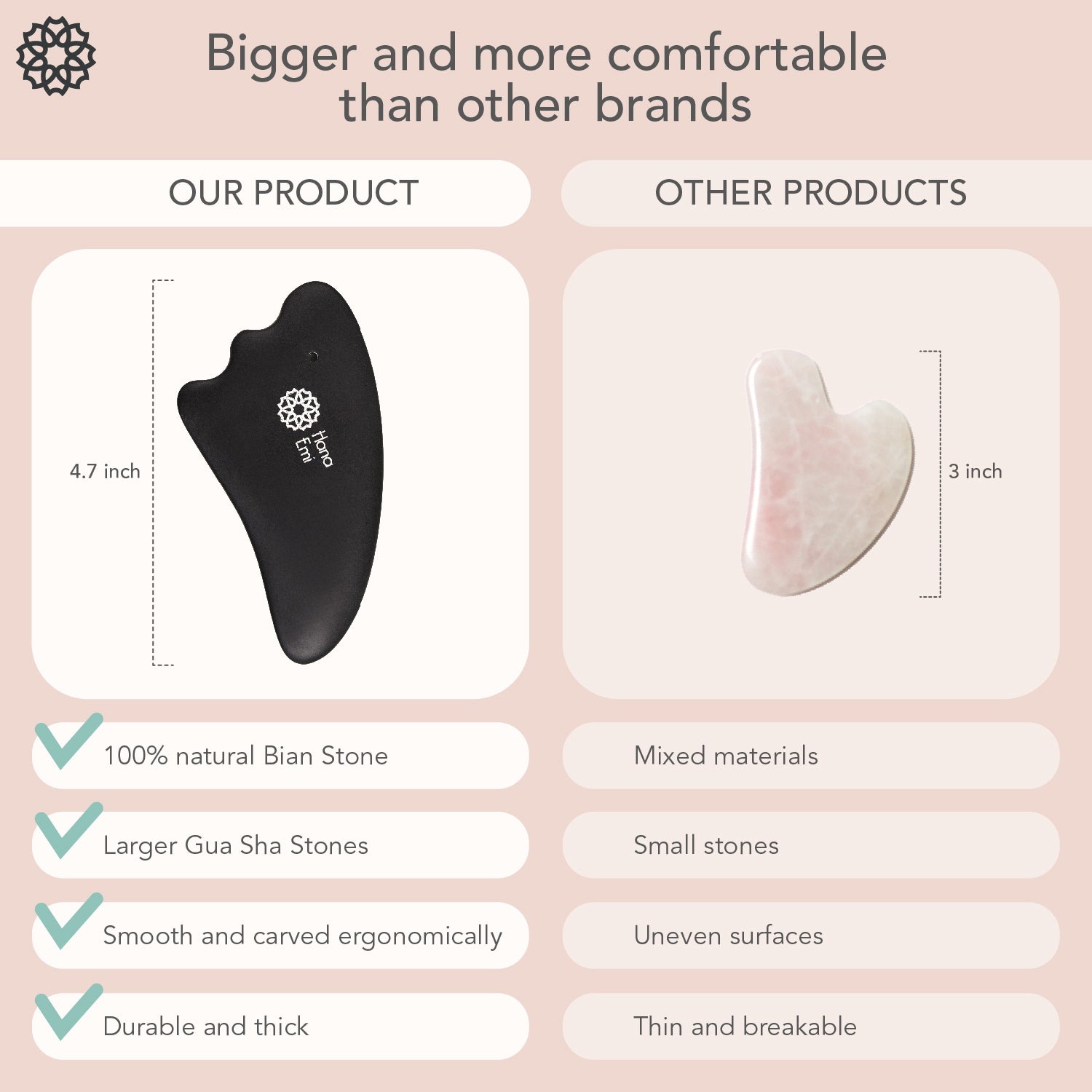 Hanaemi gua sha bian stone vs other quartz